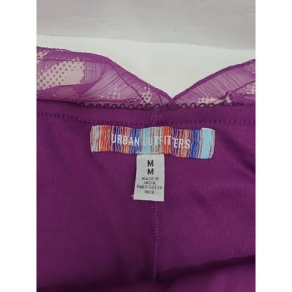 Urban Outfitters Tiered Skirt Women's Size Medium Purple Floral Boho Ruffles - Picture 4 of 7